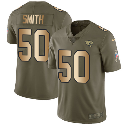 Jacksonville Jaguars #50 Telvin Smith Olive Gold Youth Stitched NFL Limited 2017 Salute to Service Jersey